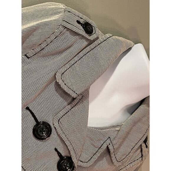 Old Navy Girls XS Blue & White Striped Double-Breasted Peacoat Jacket - Picture 11 of 11